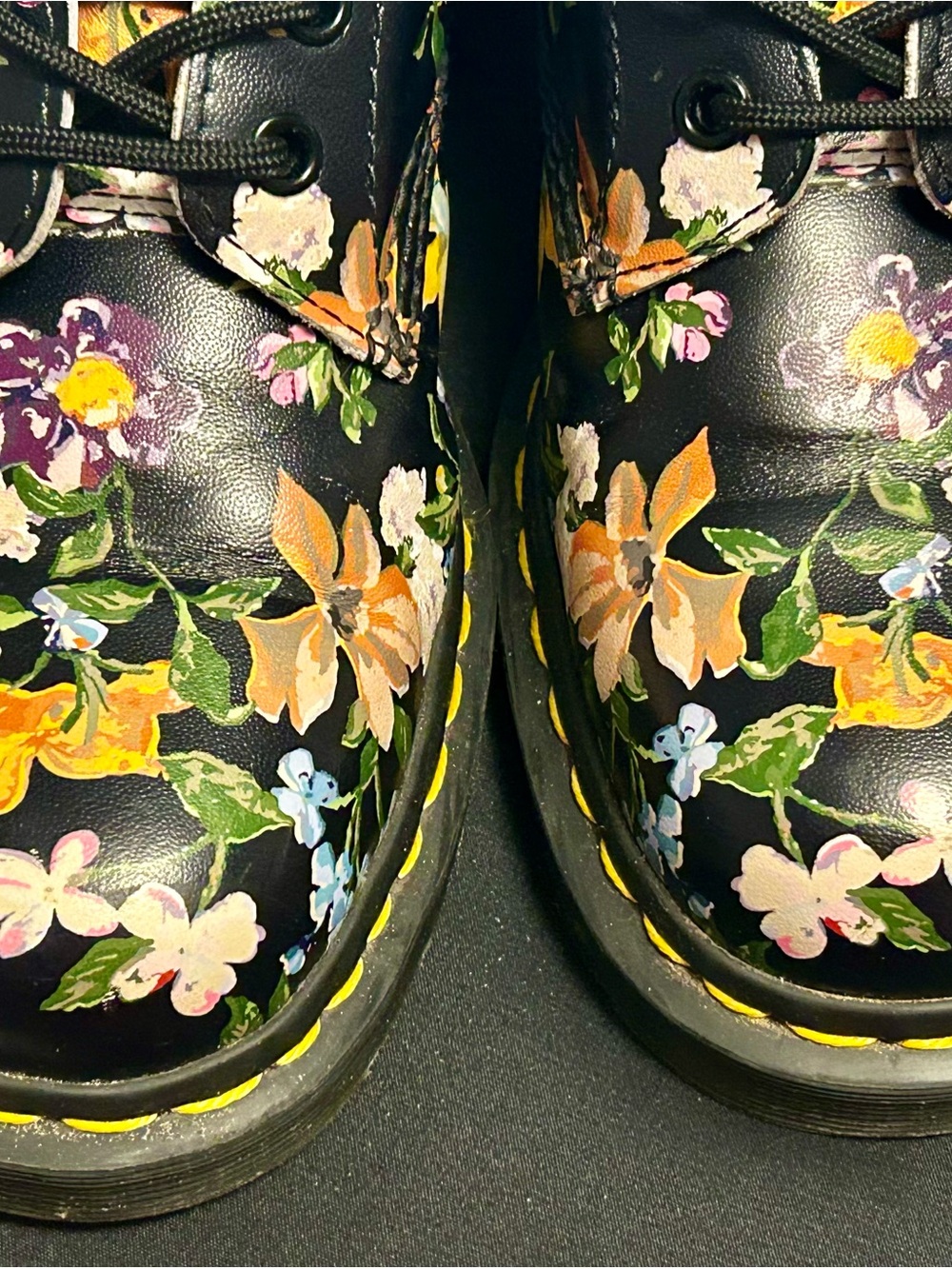 Dr. Martens Black Floral Lace-Up Boot, 9 - Picture 11 of 11